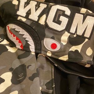 Bape Shark Hoodie - Camo and Black